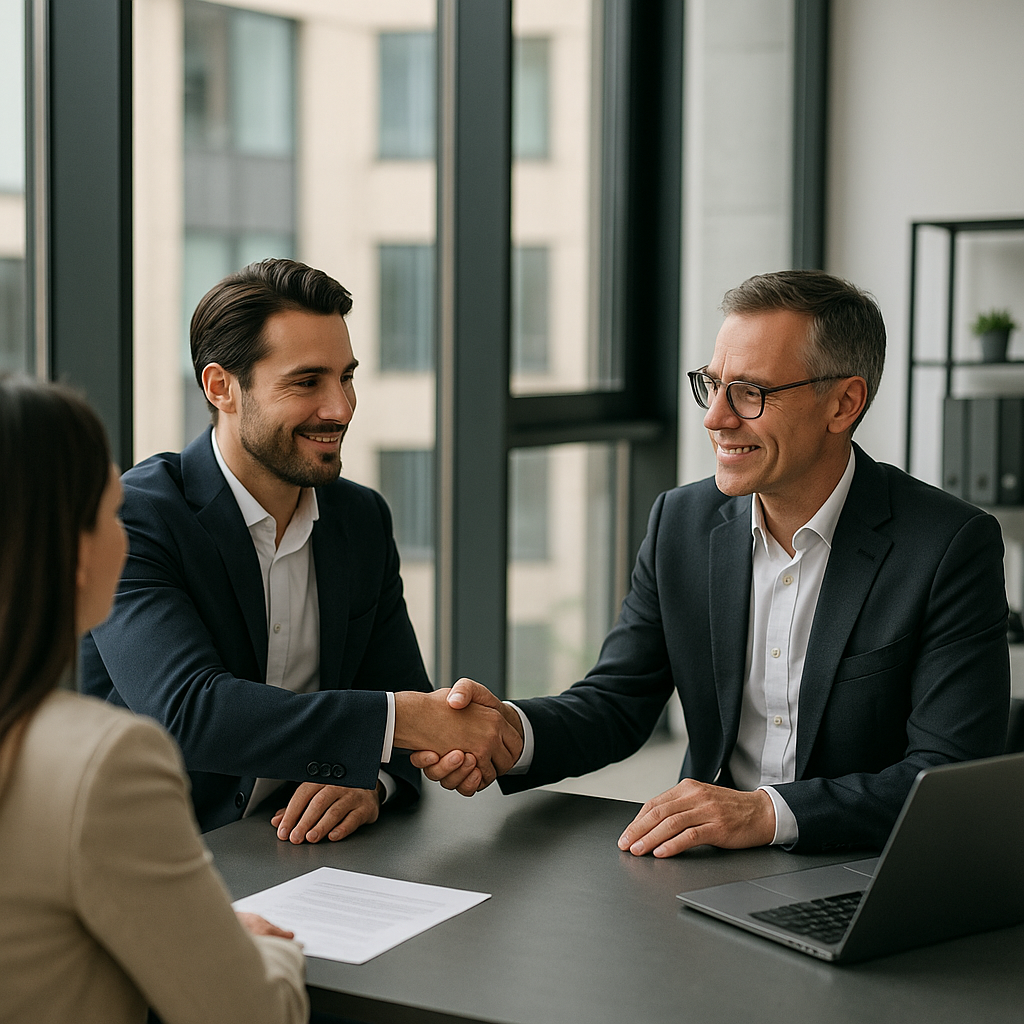 Courtiers discutant avec des clients